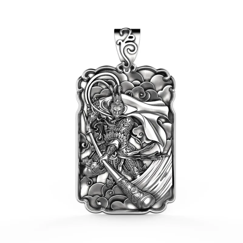 

Return of Qitian Dasheng Monkey 999 Handmade Silver Body Protector with Personality Sculpture Brand Foot Silver