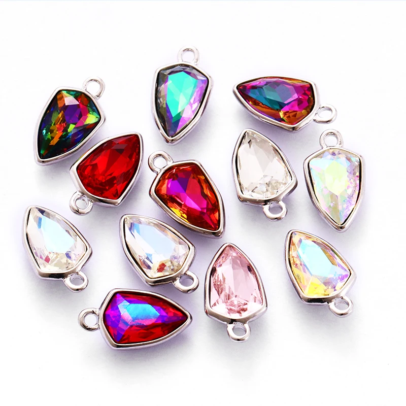 Clear Rhinestone Crystal Pendant Accessories Metal Pendant Glass Stones