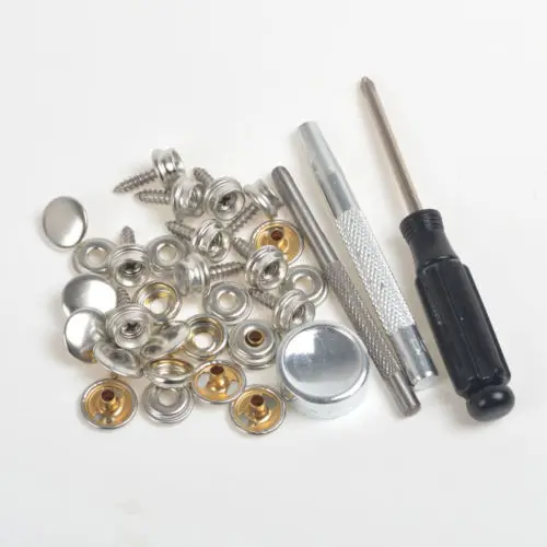 Pack 10 Sets Silver Black Antique brass Press Studs Snap Fasteners WOOD