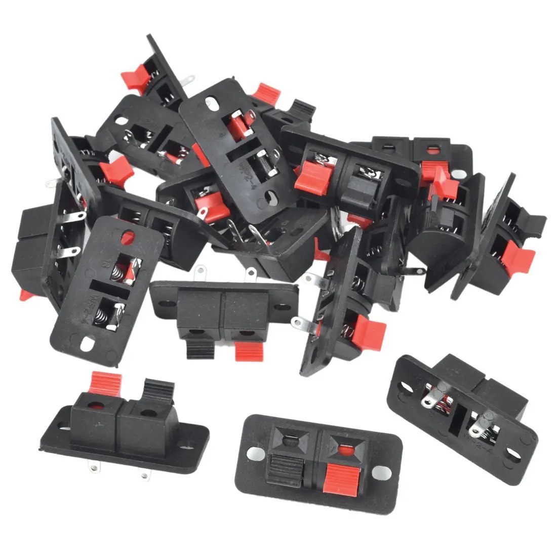 

KSOL 20Pcs 2 Way Stereo Speaker Plate Terminal Strip Push Connector Block