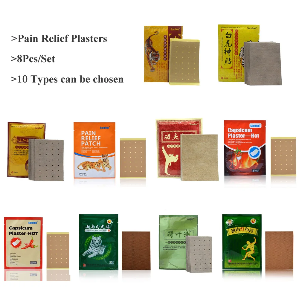 

8Pcs/Set Chinese Traditional Arthritis Pain Relief Patch Tens Foot Muscle Orthopedic Plasters Back/Neck/Shoulder Body Massager