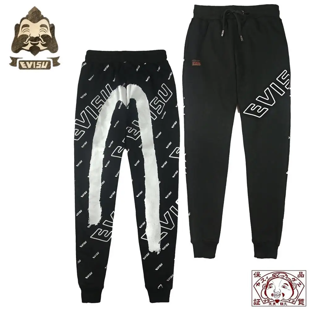 Подлинная Evisu хлопок высокого качества полная печать модные теплые дышащие мужские спортивные брюки Дикие мужские повседневные брюки F091
