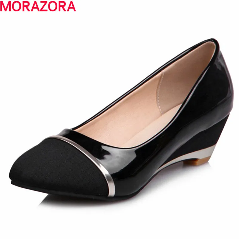 

MORAZORA big size 34-47 fashion shoes simple women pumps shallow pointed toe high heels shoes party spring single shoes