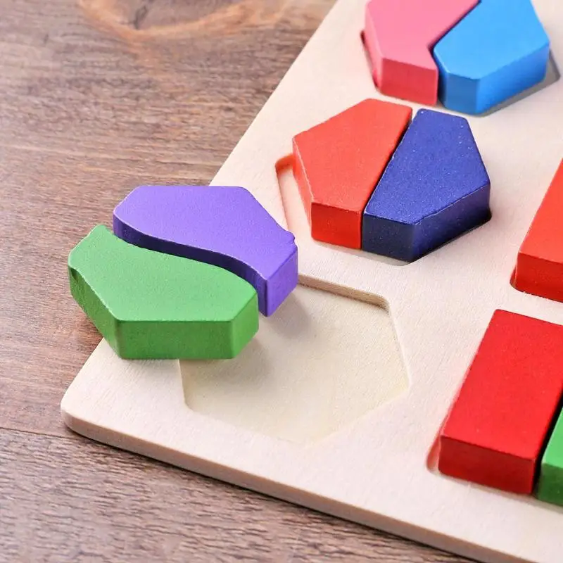 Деревянные геометрические формы головоломки Сортировка Математика Монтессори дошкольного обучения обучающая игра математические игрушки для детей Рождественский подарок