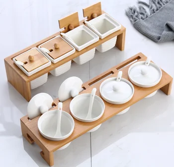 

Creative Ceramic Seasoning Box Seasoning Jar Set Household Seasoning Jar Health And Hygiene Kitchen Supplies Seasoning Box Q220