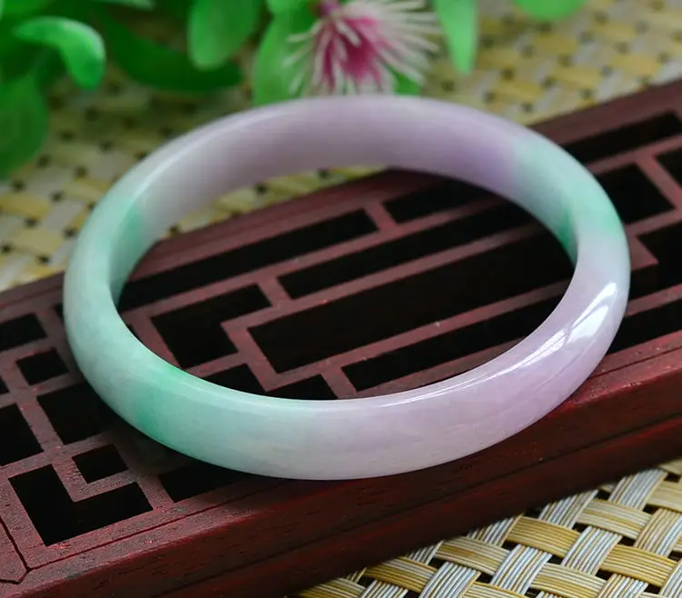 Женский нефритовый браслет солнцезащитный зеленый фиолетовый нефритовый браслет 62 мм 00165