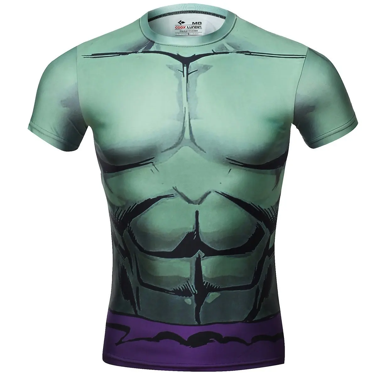 

Red Plume Men's Compression Armor Sports Fitness Shirt, Avengers Hulk T-shirt