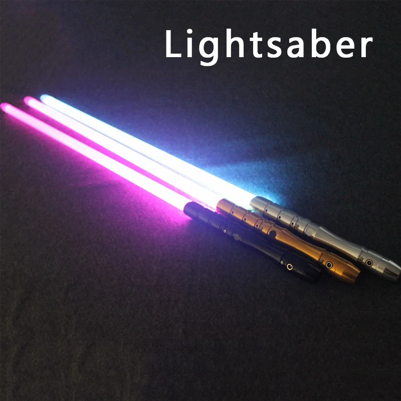 2018 nuevo 1 pieza Cosplay sable unids de luz con luz de sonido LED juguetes negro dorado plata luz sable espada parpadeante Regalo de Cumpleaños LukeToy - 1