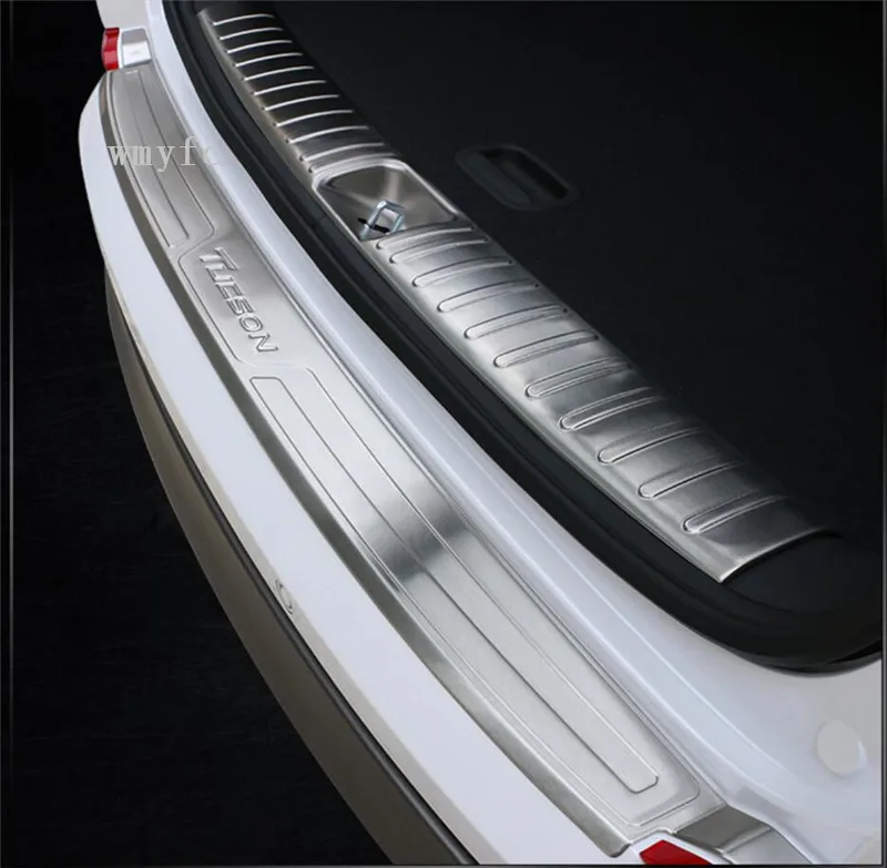 

2pcs Car Trunk Rearguard Covers Internal +External Decoration Bumper For Hyundai Tucson 2015 - 2018 Accessories Car-styling