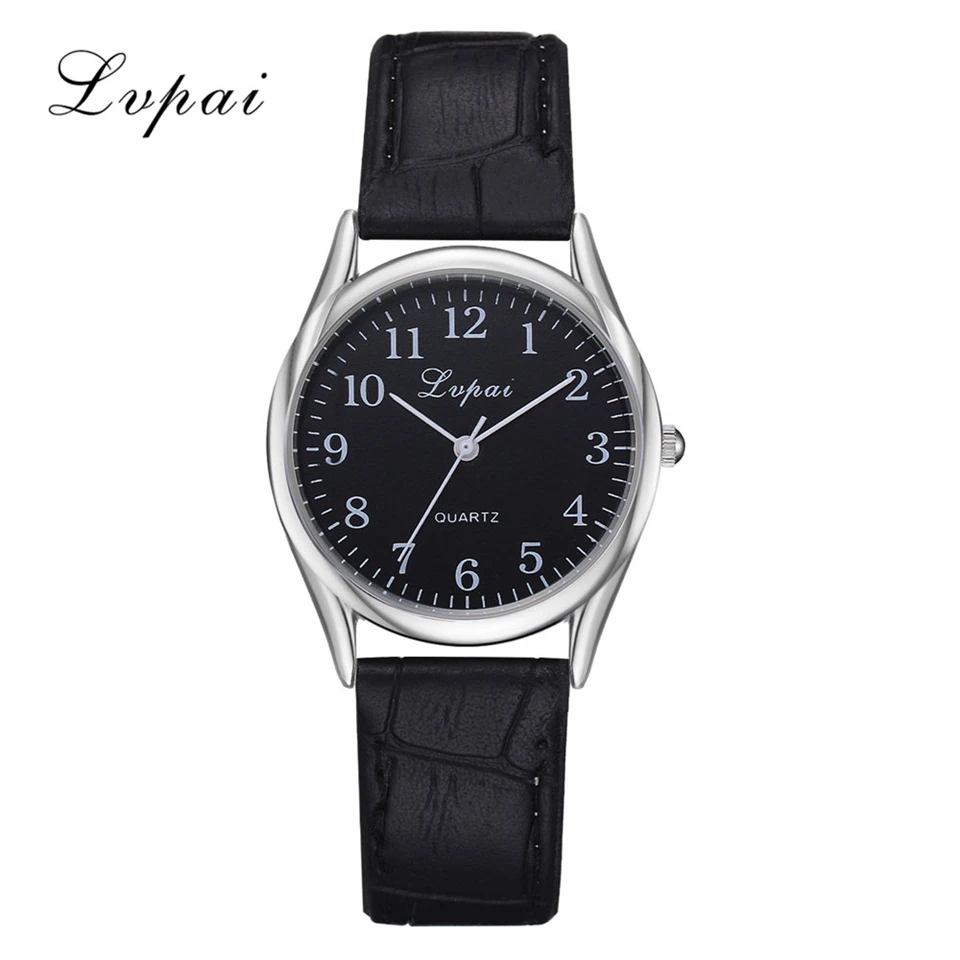Lvpai брендовые парные часы, повседневные Черные кожаные кварцевые мужские спортивные часы для влюбленных, нарядные часы для мальчиков и девочек, наручные часы - Цвет: Black Black Big
