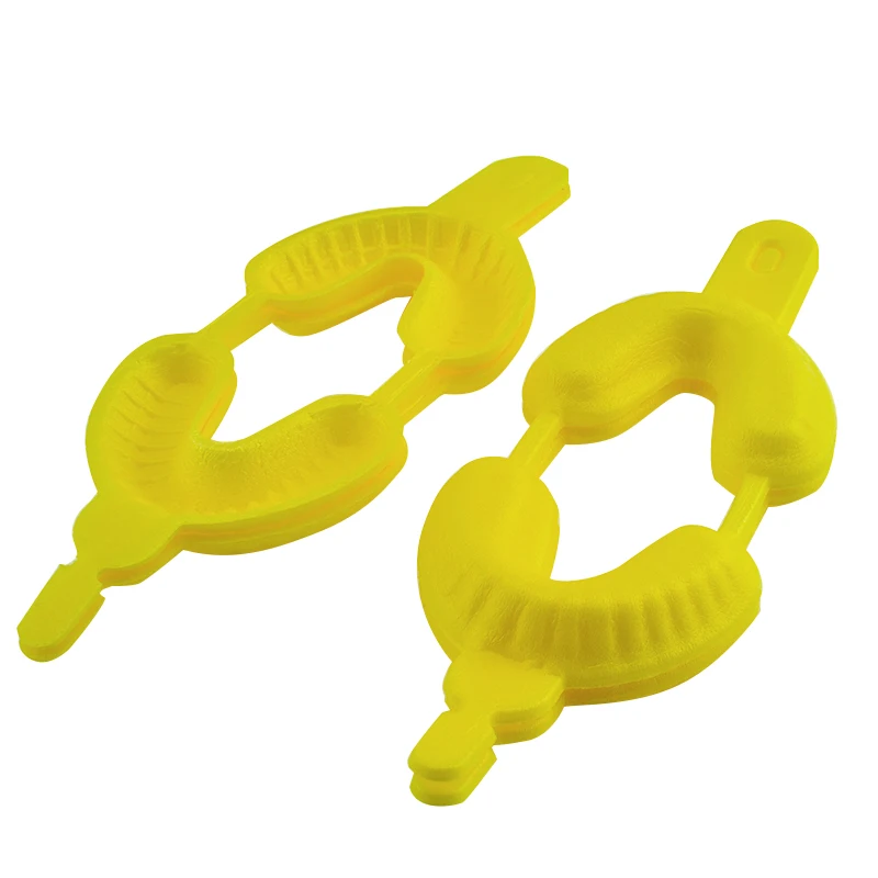 100PCS Dental Fluoride Disposable Dual Arch Trays for Gel or Foam Medium Size Yellow (1)