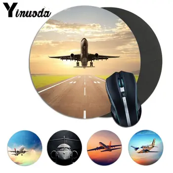 

Yinuoda Hot Sales aircraft plane Soft Rubber Professional Gaming Mouse Pad Computer Natural Rubber Round Gaming Mouse Pad