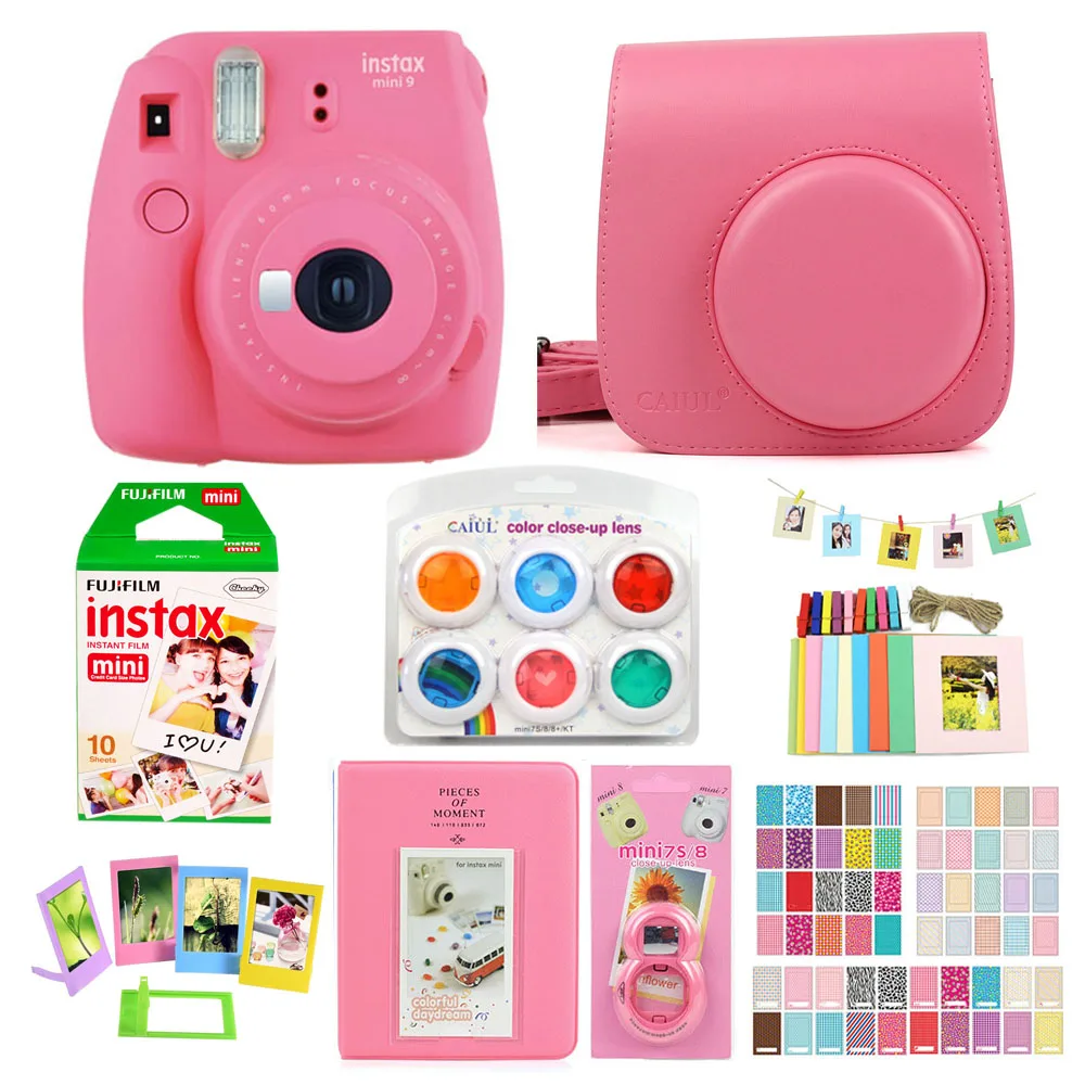 Fujifilm Instax Mini 9 Instant Printing Camera With Film Photo Paper Camera Protection Case Bag Accessories Bundle
