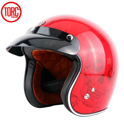 TORC винтажный мотоциклетный шлем для мотокросса Capacete Casco с открытым лицом jet DOT, Capacete - Цвет: Color 13
