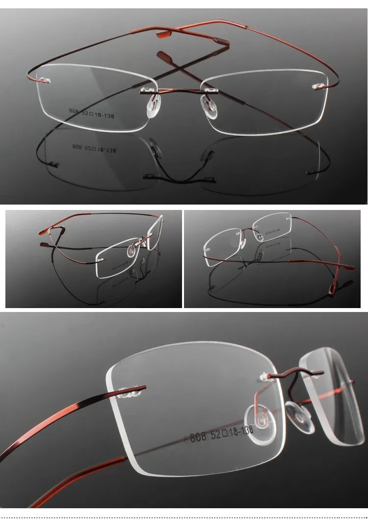 Титановые очки armacao para oculos de grau, безрамные очки из титанового сплава, оправа для очков, оптические оправы для женщин и мужчин