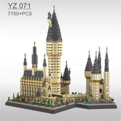

YZ071 Architecture Medieval Castle College DIY MOC Diamond Building Block Easter Castle for Hogwarts Castle for children gifts