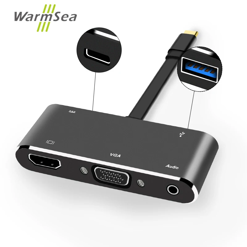 USB C концентратор Dex станция с 4K HDMI VGA Аудио Тип C USB 3,0 для samsung S8 S8 S9 S10 Plus Note 8 huawei P20 mate 10 MacBook Pro - Цвет: Черный