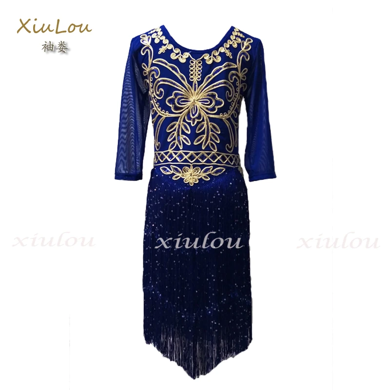 XiuLou dance dress Women Latin Costume Fringe