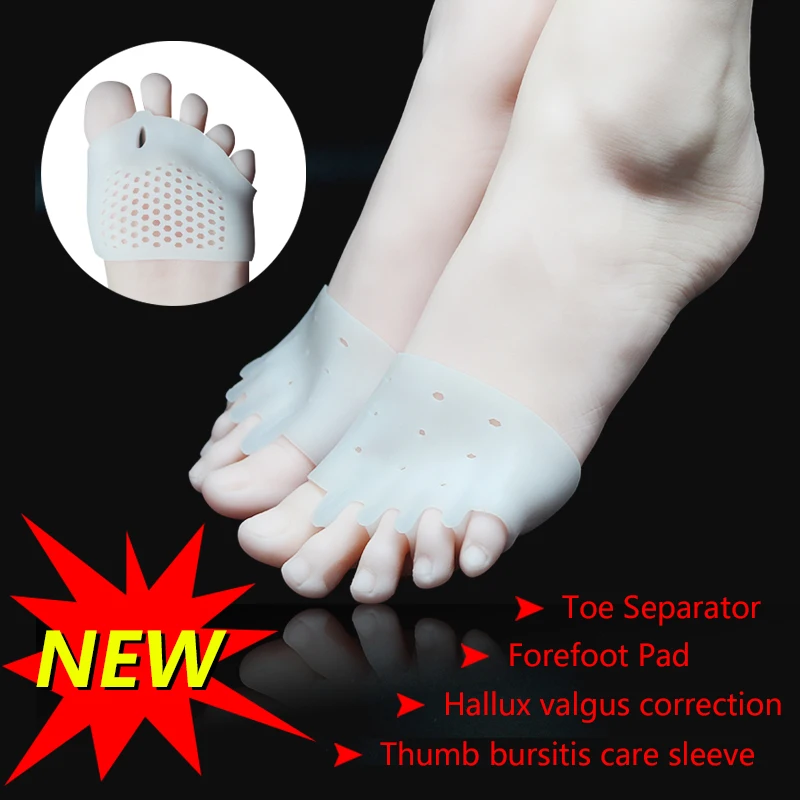 

1 Pair Silicone Honeycomb Forefoot Pad High Heels Pad Overlapping Toe Separators Hallux Valgus Orthotics Silica Gel Insoles
