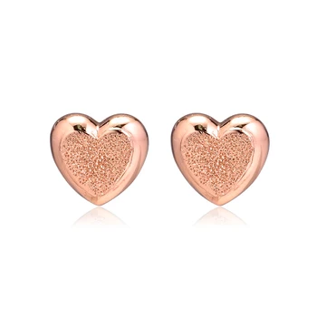 

Rose Matte Brilliance Hearts Earrings Mother's Day Gift Sterling Silver Jewelry Earrings For Woman Jewelry Making