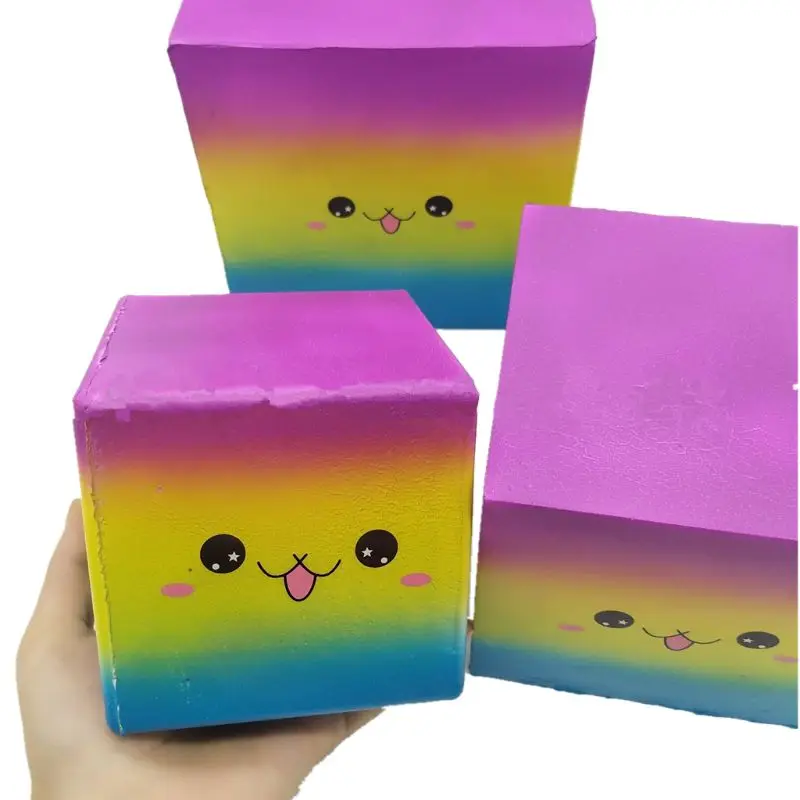 

Free shipping Emoji Block Jumbo Squishy Toys Slow Rising Squeeze Antistress Toy PU Decor Gift
