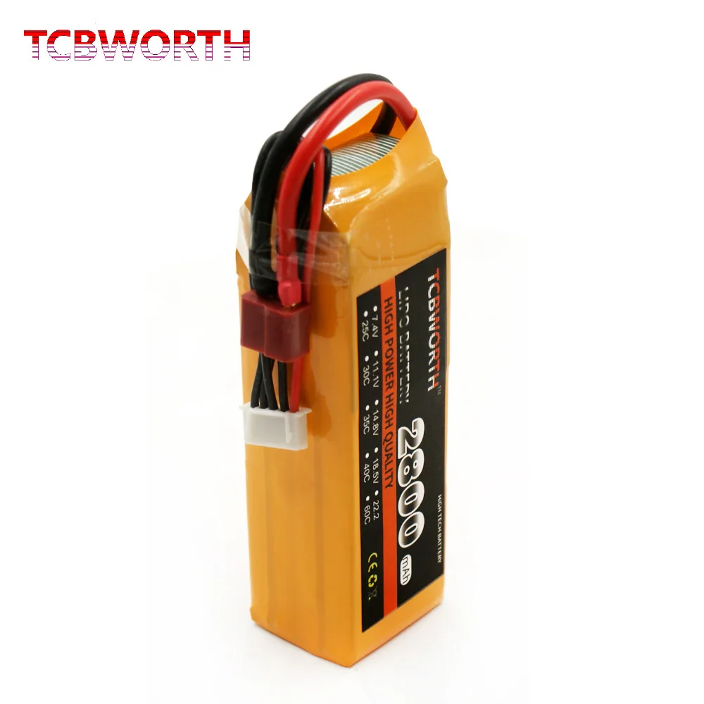 

TCBWORTH 4S 14.8V 2800mAh 25C RC LiPo battery For RC Airplane Quadrotor Helicopter Drone Li-ion battery