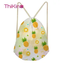 Thikin Pinapple Повседневная сумка для девочек на шнурке для женщин рюкзак для путешествий для малышей Мягкая женская пляжная сумка со шнурком