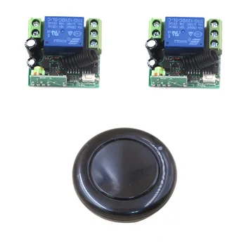 

RF Remote control Switch System Remote Switch Wireless Controller Switch DC 12V 1CH Relay 2 Receivers With Black Transmitter