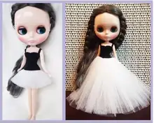 Платье для девочек 1/6 Блит Белый Черный DIY Одежда балетное платье для 1/6 Блит куклы интимные аксессуары 30 см pullip кукла обувь девочек игрушка в подарок