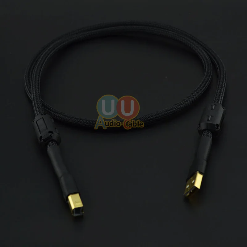Высокое качество двойное магнитное кольцо A-B USB кабель/Canare L-4E6S аудио-кабель для Hifi ЦАП усилитель - Цвет: Черный