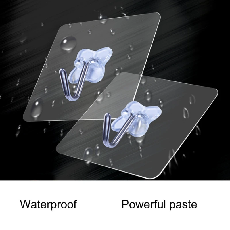 

10PCS 10PCS Strong Adhesive Kitchen Clasp Transparent Non-marking Towel Clasp(Random Color) household items Home Organization