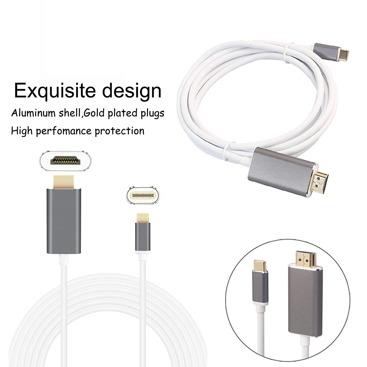 USB C кабель типа 3 1 к HDMI 4k 2k HDTV для MacBook Galaxy S8 S9 Note8 HuaWei mate 10 Pro P20 телефона HDMI|Адаптеры