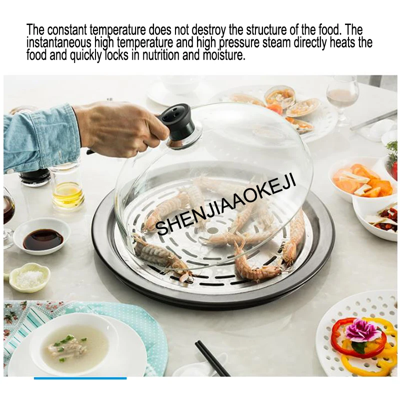 Electric Steam Pot Slow Cooker Ceramic Steam Seafood Pot 3.5l/hour