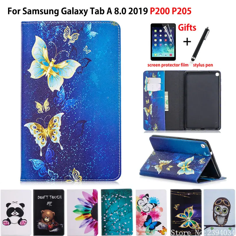 

Case For samsung galaxy tab A 8.0 2019 with S Pen 8.0 SM-P200 P200 P205 P207 Cover Funda Tablet Fashion painted Stand Shell