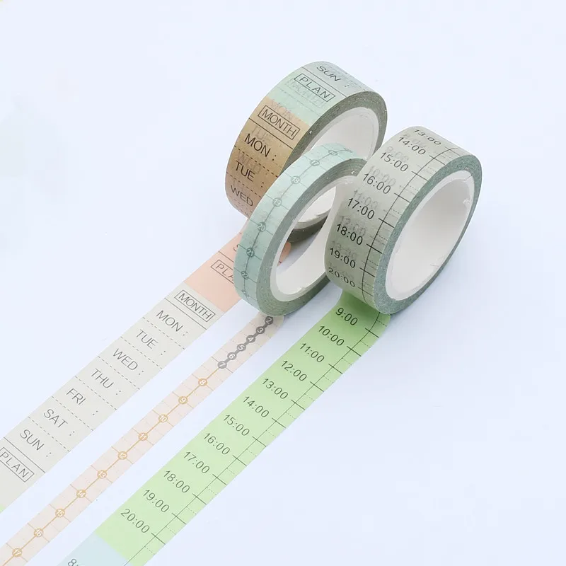 

1Pcs Creative Timeline Weekly Plan Washi Tape Novelty Self-Adhesive Tape DIY Decoration Planner Scrapbook Sticker Label Tape
