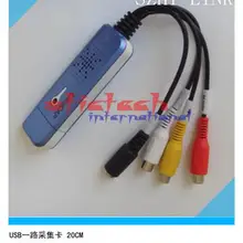 Dhl ИЛИ ems 50 шт. Портативная USB 2,0 видео плата для захвата звука адаптер VHS DC60 конвертер DVD Композитный RCA Синий