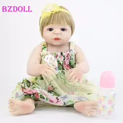 55 см всего тела силикона Reborn Baby Doll игрушки, реалистичные винил новорожденный принцессы для маленьких девочек кукла жив купаться игрушка