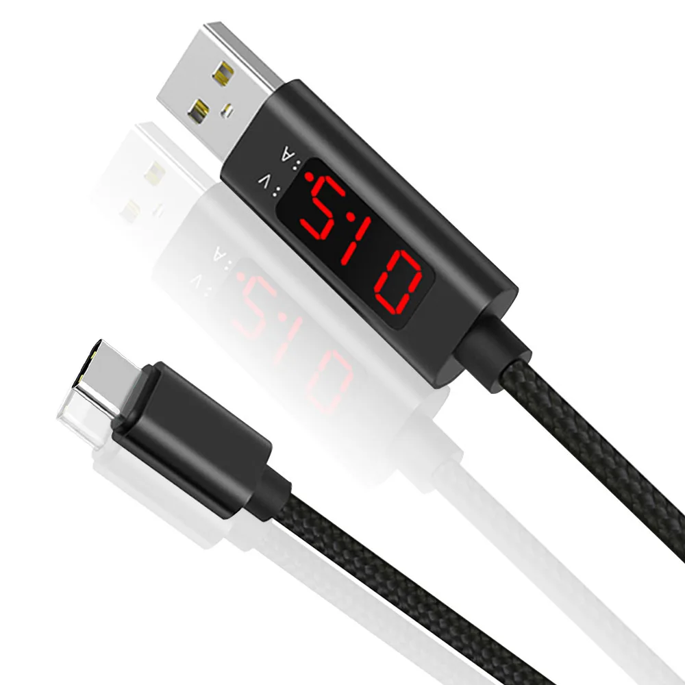 

Charge Cable USB Type C for SamSung Gaxaly S8 Plus Xiaomi Mi 6 Huawei P9 LED Display Data Line Fast Charge Cables 1M Phone Wire