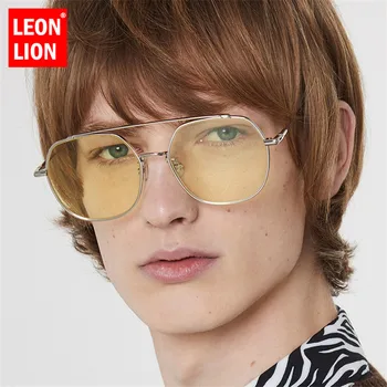 

LeonLion 2019 Men Sunglasses Brand Designer Glasses Women Round Luxury Retro Glasses Vintage Driving Mirror Oculos De Sol Gafas