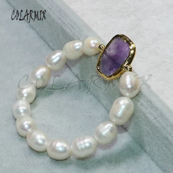 

5 pieces freshwater pearl bracelets crystal beaded jewelry oval bracelets wholesale jewelry crafted bracelets for women 9107