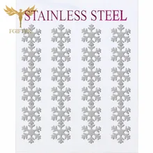 FGifter год ювелирных изделий подарок ленты Цвет Снежинка серьги для Для женщин Нержавеющая сталь серьги