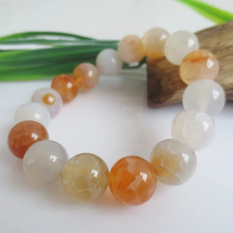 MOROW Fashion Dainty Natural Stone Bracelets Dragon Veins Agates Round Bead for Women Men Jewelry Charm Handmade Bracelets New (3)