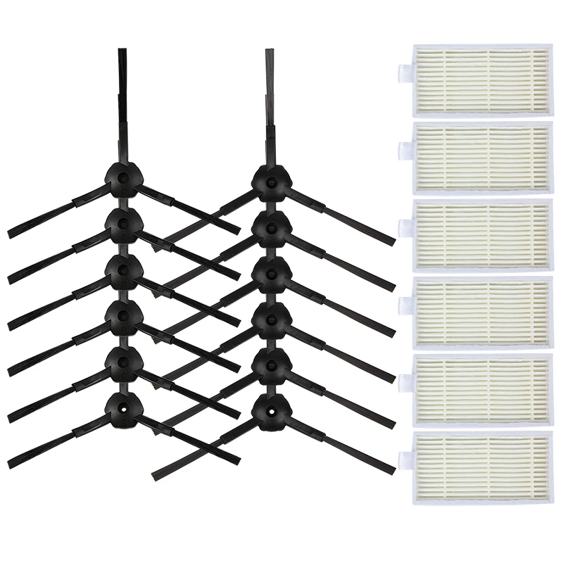 1x роликовая щетка + 3x Hepa фильтр + 6x боковая щетка + 5x Швабра Ткань Для Ecovacs Deebot DJ35 DN33 DN55 робот пылесос Cleanr запчасти щетка