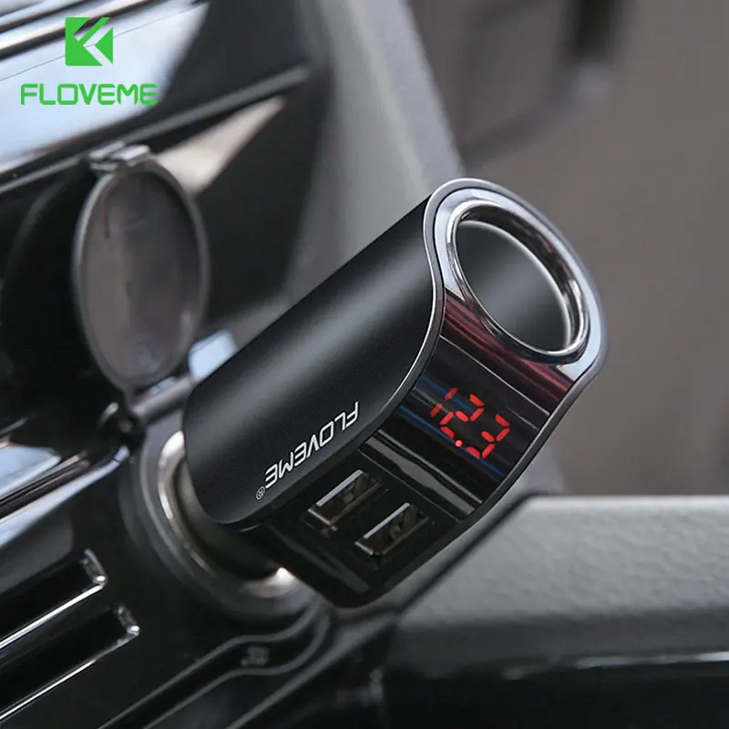 FLOVEME سيارة شاحن سامسونج S10 زائد S10 المزدوج USB شاحن سيارة شاشة ديجيتال ولاعة السجائر 5 V 3.1A اللوحي GPS شاحن FLOVEME سيارة شاحن سامسونج S10 زائد S10 المزدوج USB شاحن سيارة شاشة ديجيتال ولاعة السجائر 5 V 3.1A اللوحي GPS شاحن