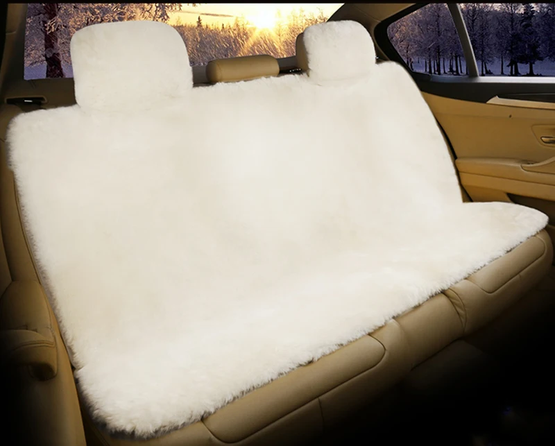 

KAWOSEN Australian Sheepskin Fur Rear Seat Cover, Warm Universal Car Seat Cover, 100% Wool Car Seat Covers Auto Cushion WRSP01
