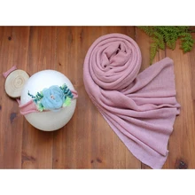 Новорожденный Джерси обертывание реквизит для фотосъемки ребенка пеленать одеяло и повязка на голову набор вязаный ребенок стрейч обертывание реквизит