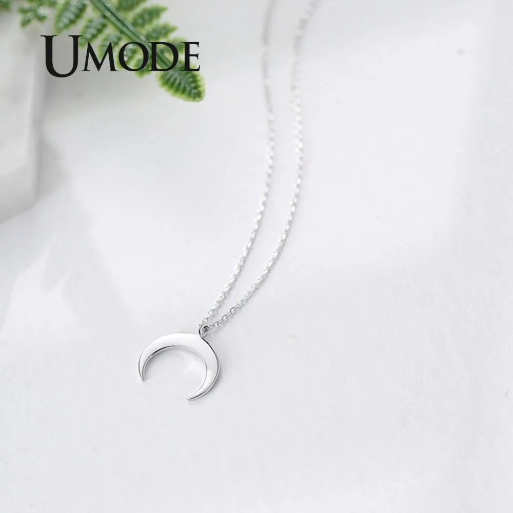 UMODE Fashion Moon 925 Sterling Silver Pendants Necklaces Gifts for Women Chains Cute Romantic Silver 925 Jewelry ULN0395 - Image 3