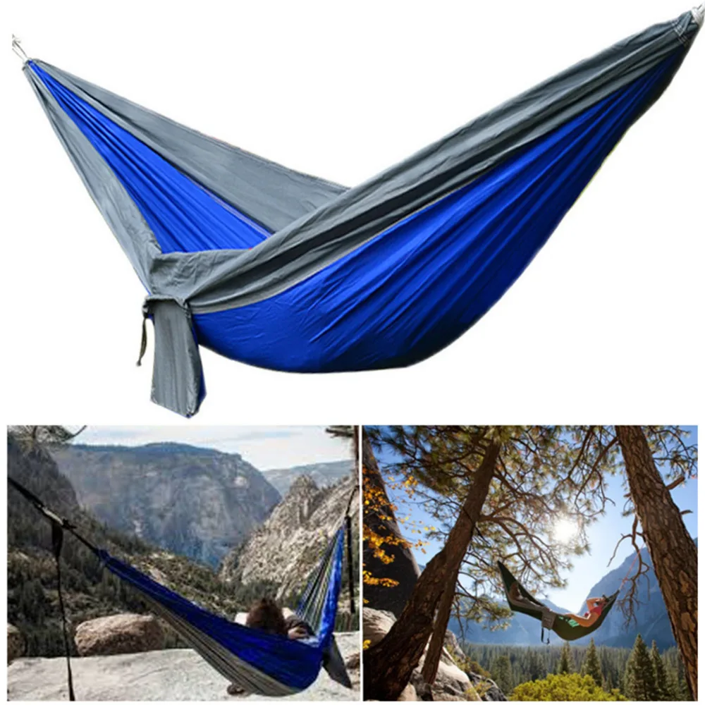 Nylon Camping Hammock Double 2 Person Parachute Tent Hiking Sleeping Swing Bed #