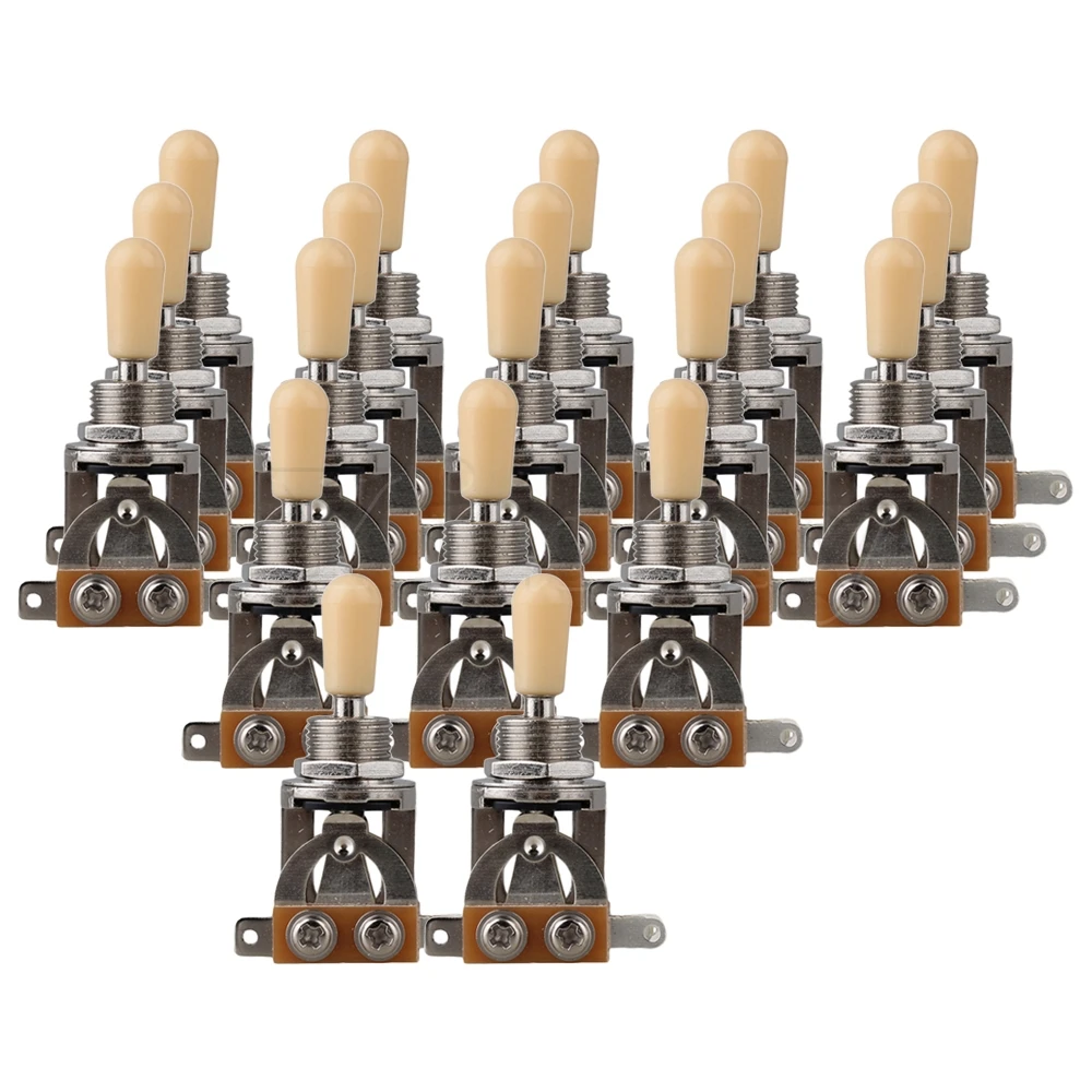 

Yibuy 50 x Chrome 3-Way Yellow Tip Toggle Switch for Electric Guitar