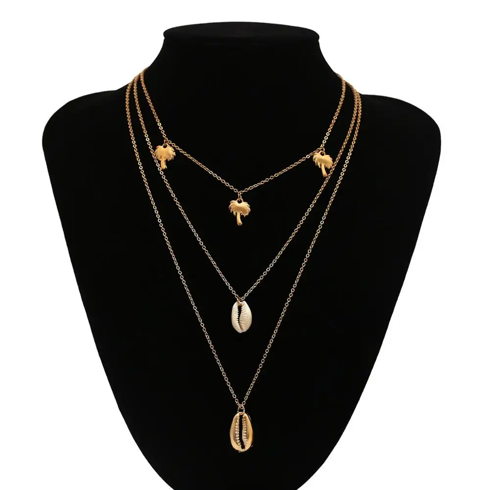

Vanmos Multi Layers Shell Pendnat Beach Natural Conch Necklace Bohemia Female Statement Collar Beautiful Accessories Jewelry